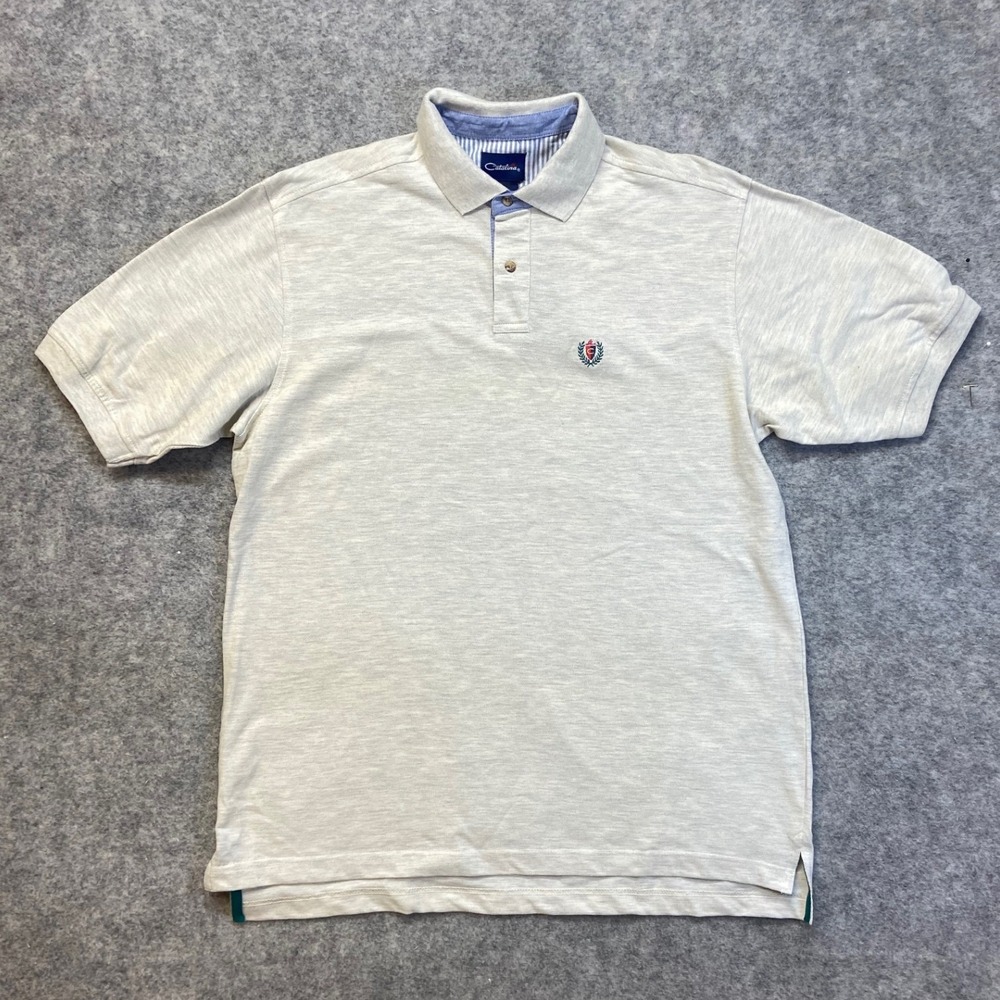 Catalina Polo Shirt Men's Size Large Gray Pique Cotton Short Sleeve NWT